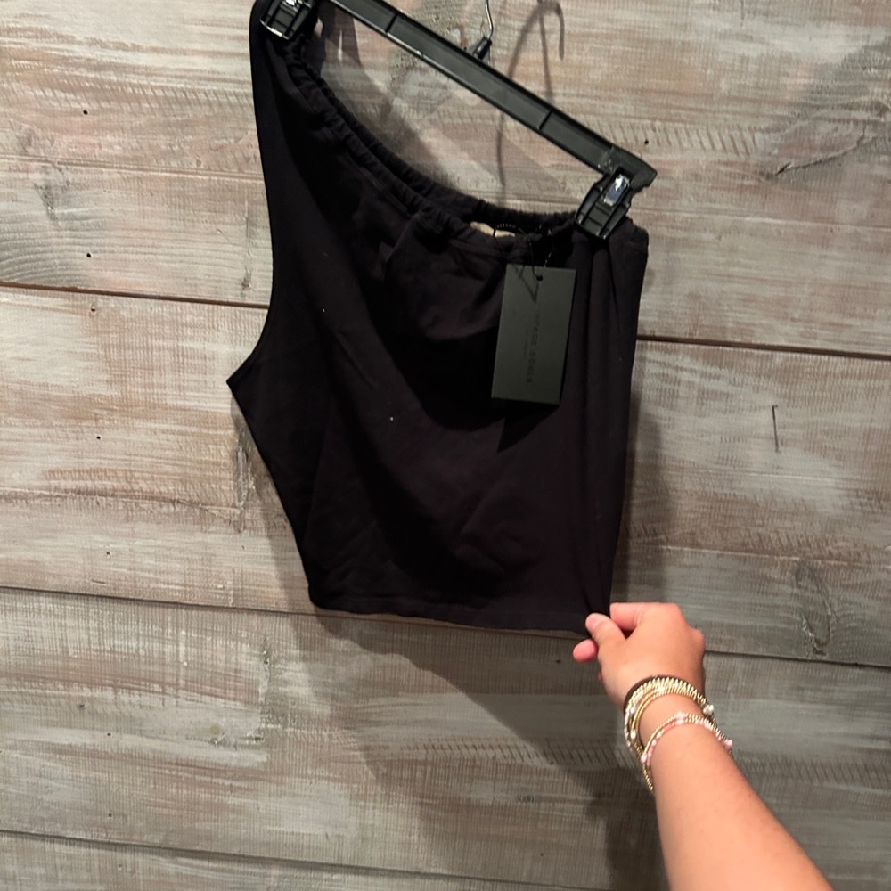 NWT black Vintage Souls one shoulder tank size L